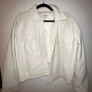 Cream Steve Madden Faux Leather Jacket